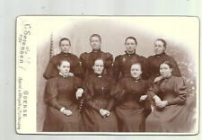 Group of Ladies fancy dresses VTG Cabinet Photo by C. Sorensen Odense Denmark picture