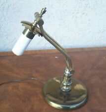  Polished Antique Brass Double-Hinged Desk Lamp Adjustable Vintage 18