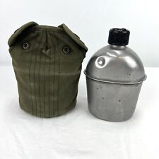 WW2 US Army Canteen Dated 1945 U.S. S.M. CO Metal w/ Green Pouch picture