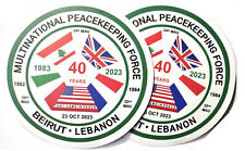 Beirut Lebanon Sticker 2-Pack Multinational Peacekeeping Force 40 Year Vet 1983 picture