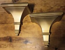 Home Interiors Homco Vintage 1996 #3339 Pair Set Of 2 Gold Wall Shelf Shelves picture