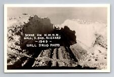 Wall SD-South Dakota RPPC, Scene On Railroad, Blizzard, Vintage Postcard picture