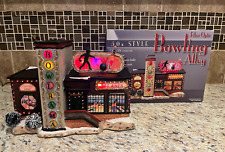NEW 1950S STYLE FIBER OPTIC CERAMIC RETRO BOWLING ALLEY CHRISTMAS VILLAGE picture