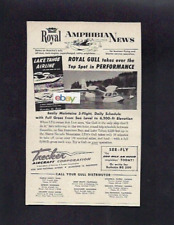COMMODORE AIR SERVICE ROYAL AIRCRAFT GULL SEAPLANE LAKE TAHOE/SAUSALITO 1956 AD picture