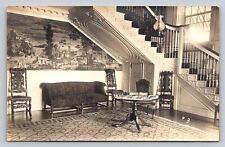 RPPC Sofa Table Chairs Luxury Mansion Staircase Interior Real Photo P176 picture