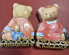 Vintage Hunkydory Dana Kubick England Teddy Bear Shaped Trinket Tin picture