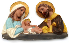 Vintage Chalkware Holy Family Jesus Joseph Mary 1950 60s picture