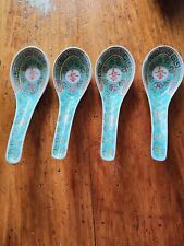 Vintage Pho Soup Spoons, Chinese, Turquoise picture