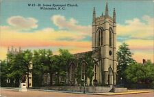 Postcard Linen St James Episcopal Church Wilmington NC  PC918 picture