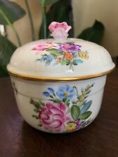 Vintage Herend Printemps Candy Bowl Covered Rose Finial MINT Condition picture