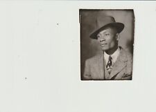 VINTAGE PHOTO BOOTH - HANDSOME YOUNG AFRICAN-AMERICAN MAN, FEDORA HAT picture