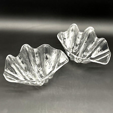 2 Vintage Large Acrylic Lucite Clam Shell Bowls Beach Seaside 10.5