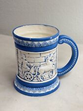 Vintage White Roman Horse Chariot Mug Beer Stein Horse Carriage Hand Crafted Cup picture
