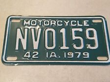 1979 Vintage Iowa Motorcycle License Plate  picture