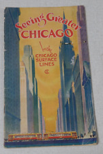 1928 Chicago Surface Lines railroad Seeing Greater Chicago tourist brochure picture