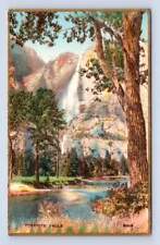 Yosemite Falls RPPC Vintage California Hand Colored Photo Fred Martin ~1930s picture