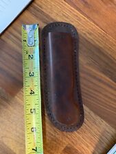 Vintage 🇺🇸 BROWN Leather Knife SHEATH /HOLDER  SHARP tm picture