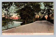 Fort Wayne IN-Indiana, Robison Park Scenic Roadway, River View Vintage Postcard picture