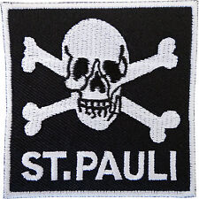 St. Pauli Germany Embroidered Iron Sew On Patch Skull and Crossbones Shirt Badge picture