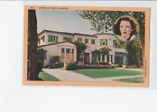 Los Angeles Ca Home of Hedy Lamarr  Vintage Postcard California linen -mint picture