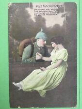 WWI German Sweetheart Soldier Romantic Postcard Postmarked 1918 picture