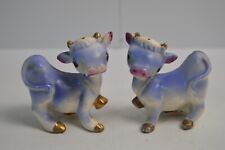 Vintage Salt and Pepper Shakers Anthropomorphic Cows Elsie Gold Horns Japan picture
