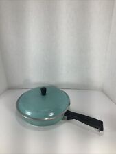 Vintage CLUB®️Aluminum 8.5” Skillet Frying Pan with Lid~Turquoise picture