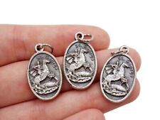 St George Pray For Us Lot of 3 Two Sided Pendant Medals for Rosaries or Jewelry picture