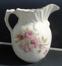 Vintage Ridgways England Pitcher Semi Porcelain Santa Rosa Pink Roses picture