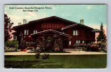 San Diego CA-California, Beautiful Bungalow Home, Solid Comfort Vintage Postcard picture