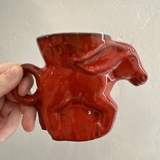 Vintage Francoma Pottery 1976 Democratic Donkey Mug Red picture