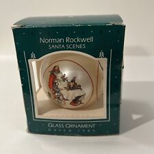 Hallmark 1985 Keepsake Ornament Norman Rockwell Santa Scenes Glass Ball picture