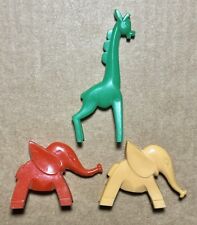 Lot of Vintage Nosco Don Manning Animal Figures Green Giraffe Red Brown Elephant picture