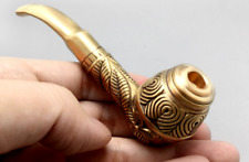 Pure Brass Vintage Smoking Pipe Tobacco Cigarettes Cigar Pipes Handcrafted Gift picture
