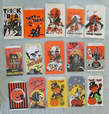 15 Vtg & Modern Halloween Paper Trick or Treat Candy Bag Lot Skull Skeleton JOL picture