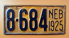 NICE 1925 NEBRASKA  AUTO PASSENGER LICENSE PLATE 