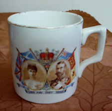 1911 Coronation Mug Honoring King George & Queen Mary-Good Condition picture