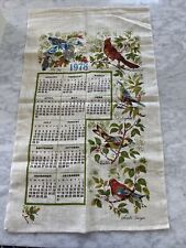 Vintage 1978 Linen Towel Kitchen Calendar - Birds  picture