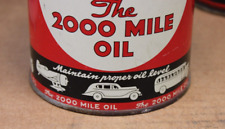 OLD CAR GRAPHIC 1940s era KENDALL MOTOR OIL Solder Seam Tin 1 qt Can  ~VERY NICE picture