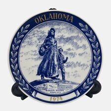 1974 Oklahoma Collectible Plate Pioneer Woman Ponca City Chateau by Kesa 7.5
