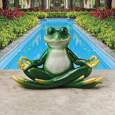 Serene Zen Garden Meditation Frog Namaste Lotus Position Yoga Frog Sculpture picture