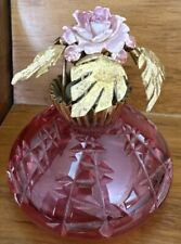Vintage Cranberry Cut To Clear Glass Perfume Bottle picture