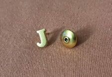 Vintage Avon Initial Letter J gold tone mini tiny small tie tack lapel pin picture