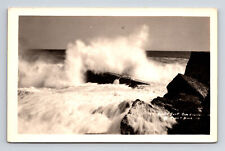 RPPC Crashing Sunlit Surft at Cape Elizabeth Maine ME Real Photo Postcard picture