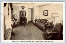 1920's DIXIE HOTEL NYC PARLOR OF TYPICAL SUITE 42nd ST BROADWAY & 8th POSTCARD picture
