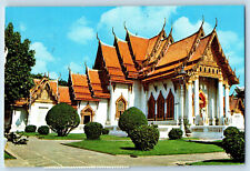 Bangkok Thailand Postcard Wat Benchamabophitr (Marble Temple) c1960's picture