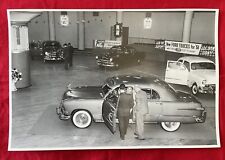 Large Vintage Car Picture.  1951 Fords On Display At Dealership. 12x18, B/W, NOS picture