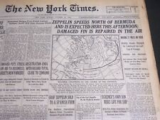 1928 OCTOBER 14 NEW YORK TIMES - ZEPPELIN SPEEDS NORTH OF BERMUDA - NT 6926 picture