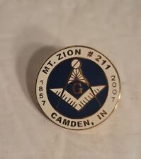 2007 Masonic Mt. Zion #211 Camden Indiana Enamel Pin picture