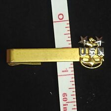 USN United States Navy Tie Clip Clasp Bar gold tone Lapel Hat Vest Pin Badge picture